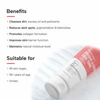 DERMATOUCH Bright & Even Tone Face Wash with Niacinamide, Vitamin E and Kojic Acid | Daily Gentle Face Wash For Tan, Pigmentation, Uneven Tone - 70G