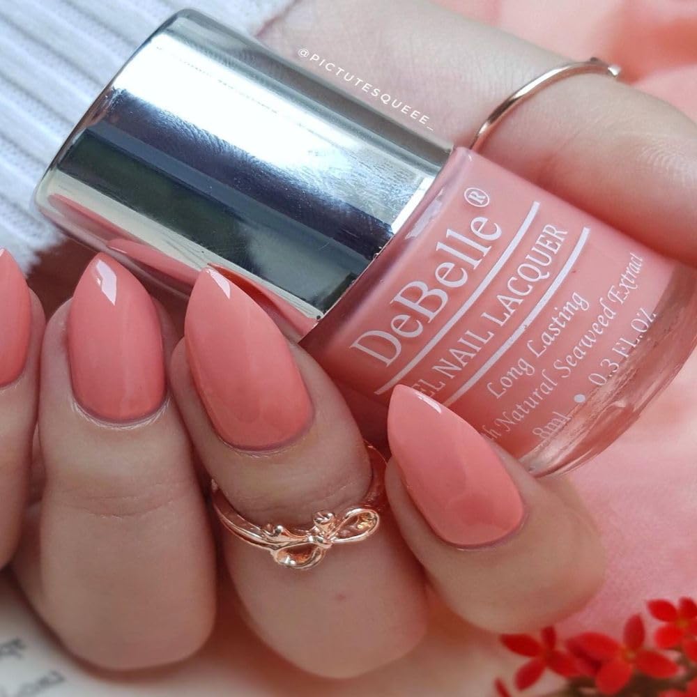 DeBelle Glossy Finish Gel Nail Polish De Carnation (Blush Pink Nail Paint), 8 ml