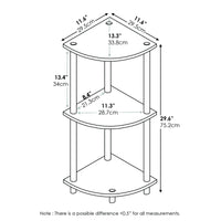 Furinno Turn-N-Tube 4-Tier Corner Display Rack Multipurpose Shelving Unit, Dark Brown Grain/Black 4-Tier Round Tube