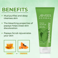 Jovees Herbal Papaya & honey Face Scrub For Normal to Dry Skin 100gm