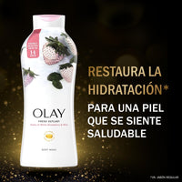 Olay Fresh Outlast Cooling White Strawberry and Mint Body Wash, 22 Fluid Ounce