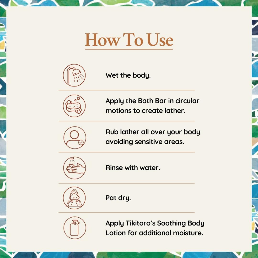 Tikitoro Kids Nourishing Bath Bar | Pediatrician Approved | Murumuru Butter Soap | Soothes, Nourishes and Moisturizes Skin | All Skin Types | Vegan | No Parabens & Sulphates (4-10 Years) (2 x 75g)