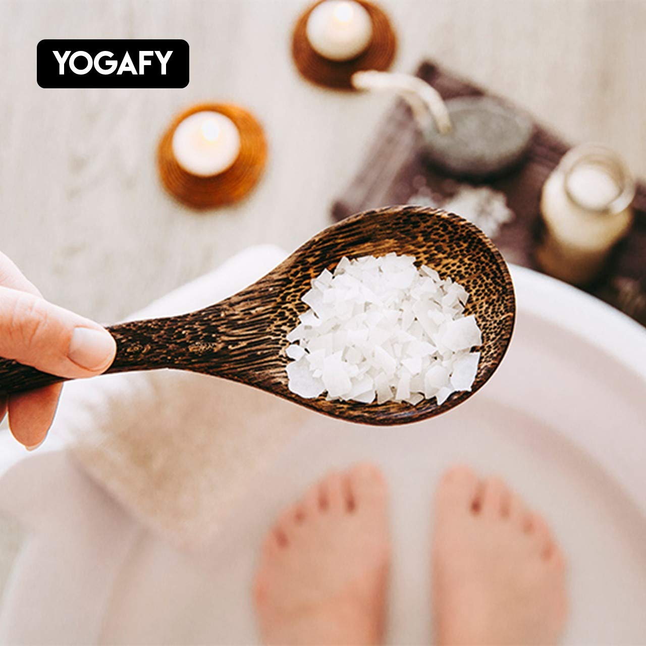 YOGAFY -Calm Lavender Epsom Bath Salt with Pink Salt - 100% Natural Aromatherapy, Relaxation and Peaceful Slumber |300g