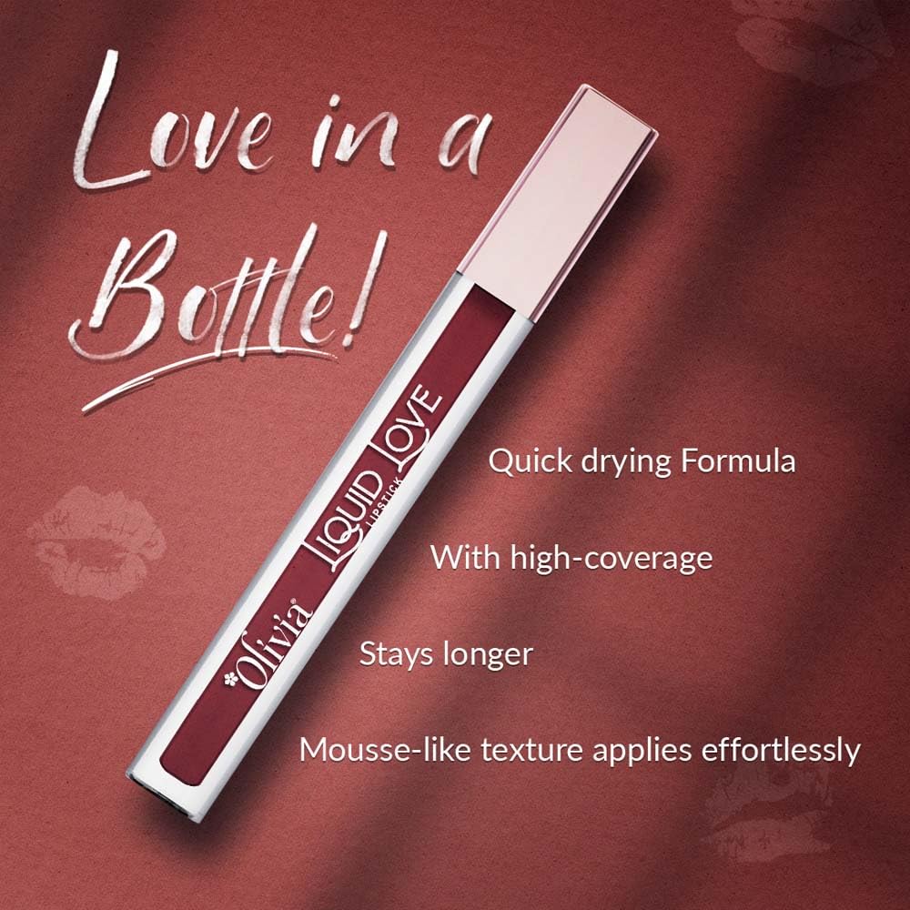 Oliva Liquid Lipstick, 12HR Long-lasting Matte Lipstick, Non Transfer, High Coverage, Water & Smudge Proof, Light Weight & Cruelty-Free - 2ml (Hot Chocolate 8)