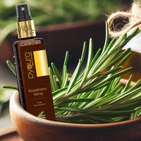 PYOURA Rosemary Water Spray 100ml for hair fall control, Natural Non-greasy Heat Protection Serum Mist Toner supports hair growth, Ayurvedic Pure Herbal 100% extract of fresh rosemary leaves.