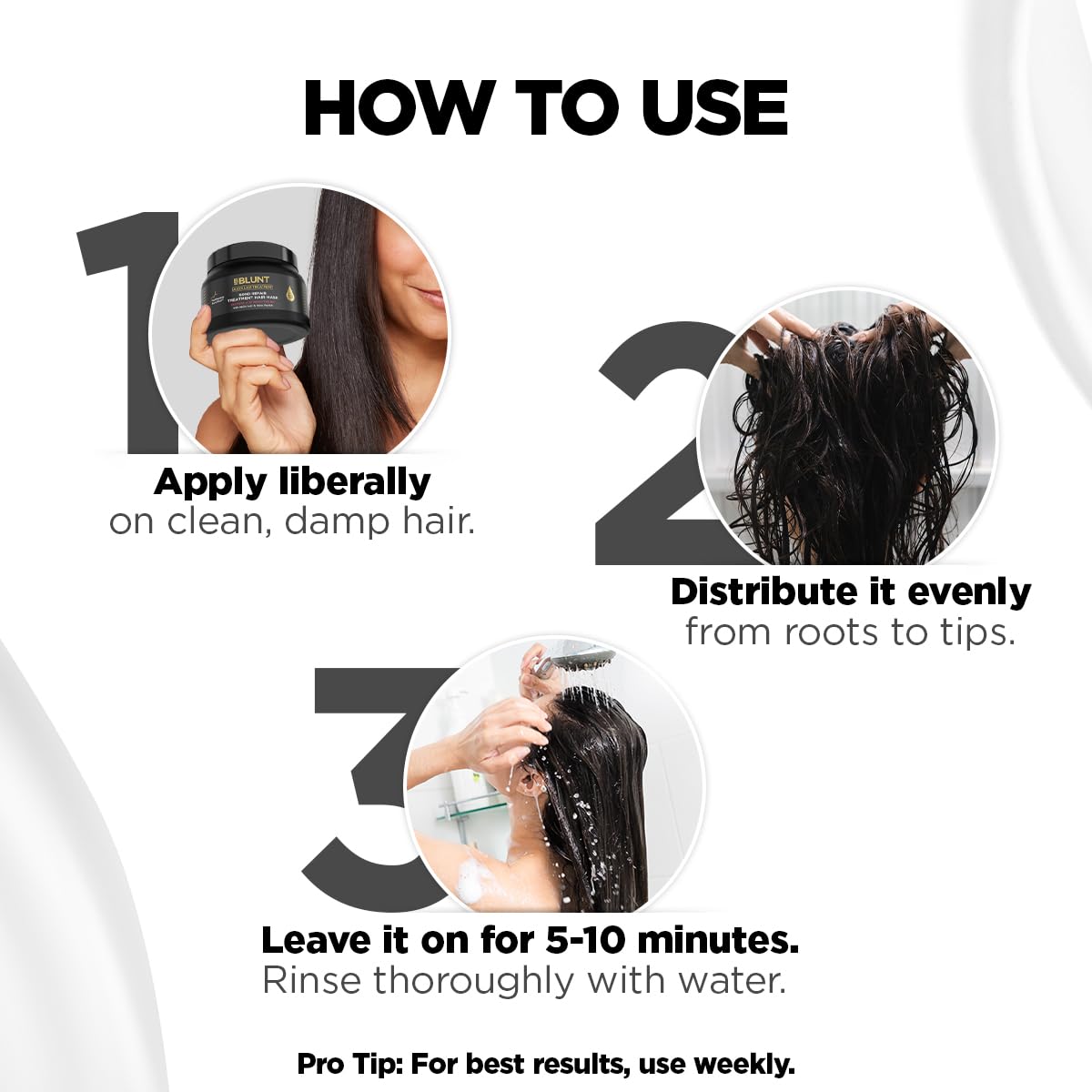 BBLUNT Bond Repair Treatment Hair Mask - 250g | Repairs Damaged Bonds by 90% in 1 Use | Powered with MaliPeptide BondTech | Recommended by Hair Experts | For Men & Women