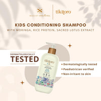 Tikitoro Kids Conditioning Shampoo, 100% Vegan with Moringa, Rice Protein and Sacred Lotus Extract with No Parabens & Sulphates (Age: 4+ Years) (300 ml x 2)