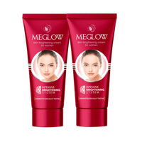 Meglow SPF 15 Paraben-Free Formulation Enriched with Aloe Vera Extract, Cucumber Extracts and Vitamin E Premium Fairness Face Cream for Women (50g, Combo Pack of 2)