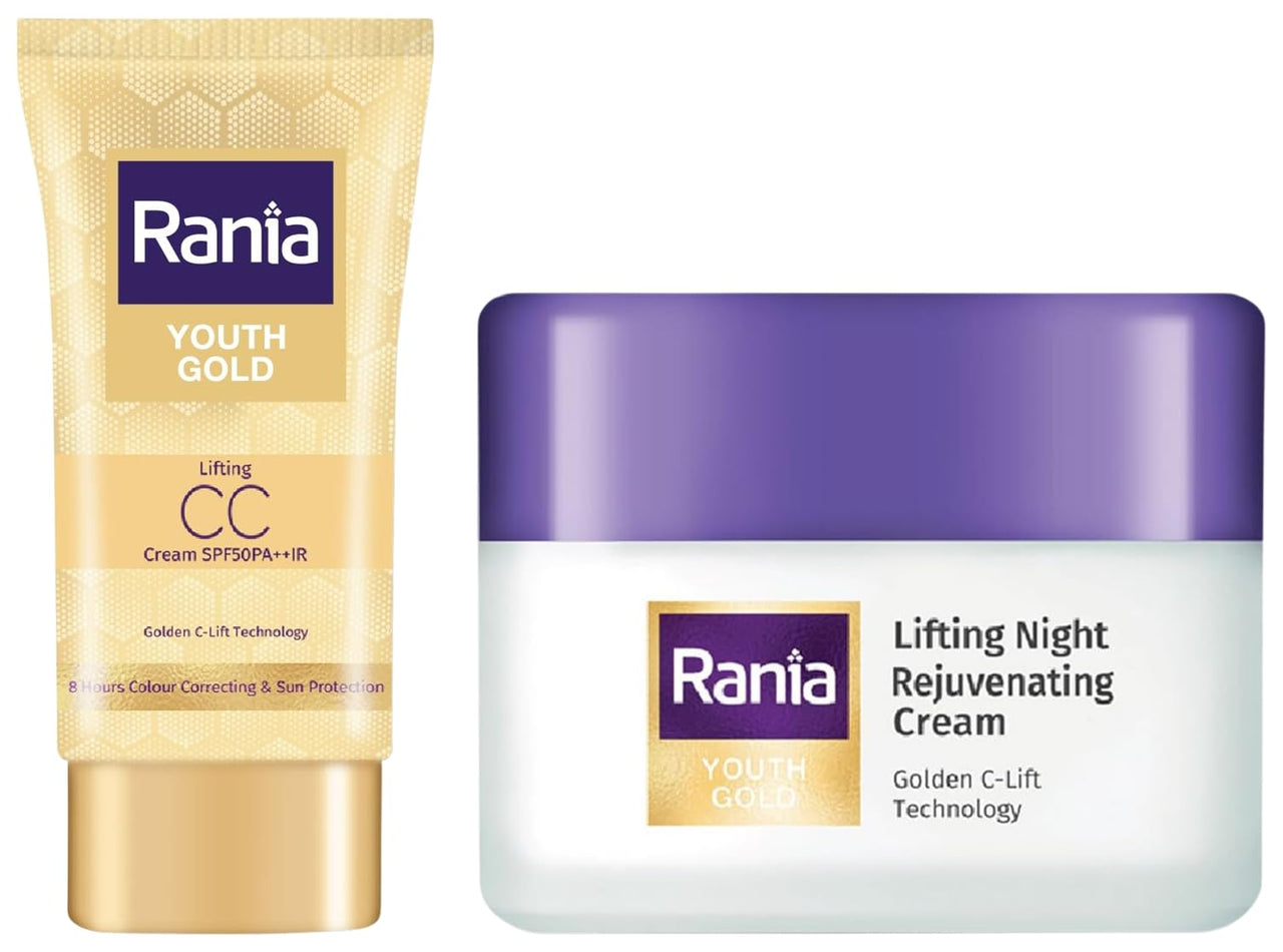 Rania CC Cream SPF50PA++IR with Vitamin C,24K Gold & Rania Night Cream with Vitamin C, 24K Gold, Niacinamide