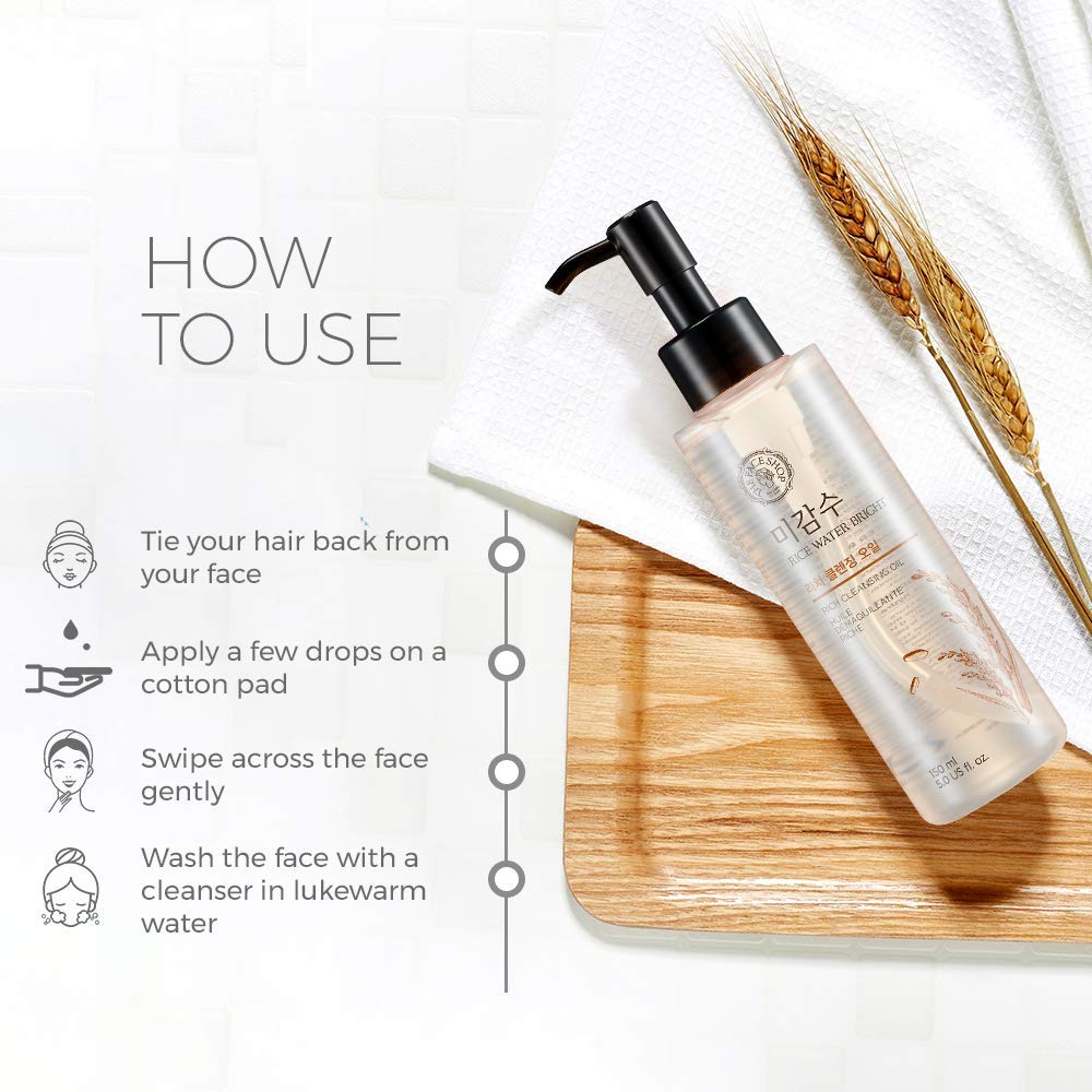 The Face Shop Double Cleanse Combo | Rice Water Bright Foaming Cleanser (150ml) + Rice Water Bright Light Cleansing Oil (150ml)
