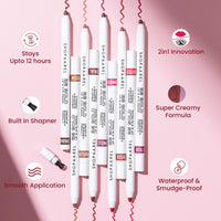 SHOPAAREL BE BOLD Lip & Eye Pencil, 2-in-1 Lip & Eye Liner, Creamy & Blendable, Lip Liner, Built-In Sharpener, Matte Finish, Eye Liner, Intense Pigment, Smudge-Proof, Long Lasting-0.4 Gm, Posh