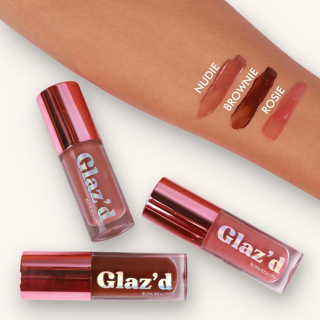 Rufa Beauty Glaz'd Lip Oil with Glossy, Glassy Finish and Deep Nourishing Effects (5ml) (Nudie)