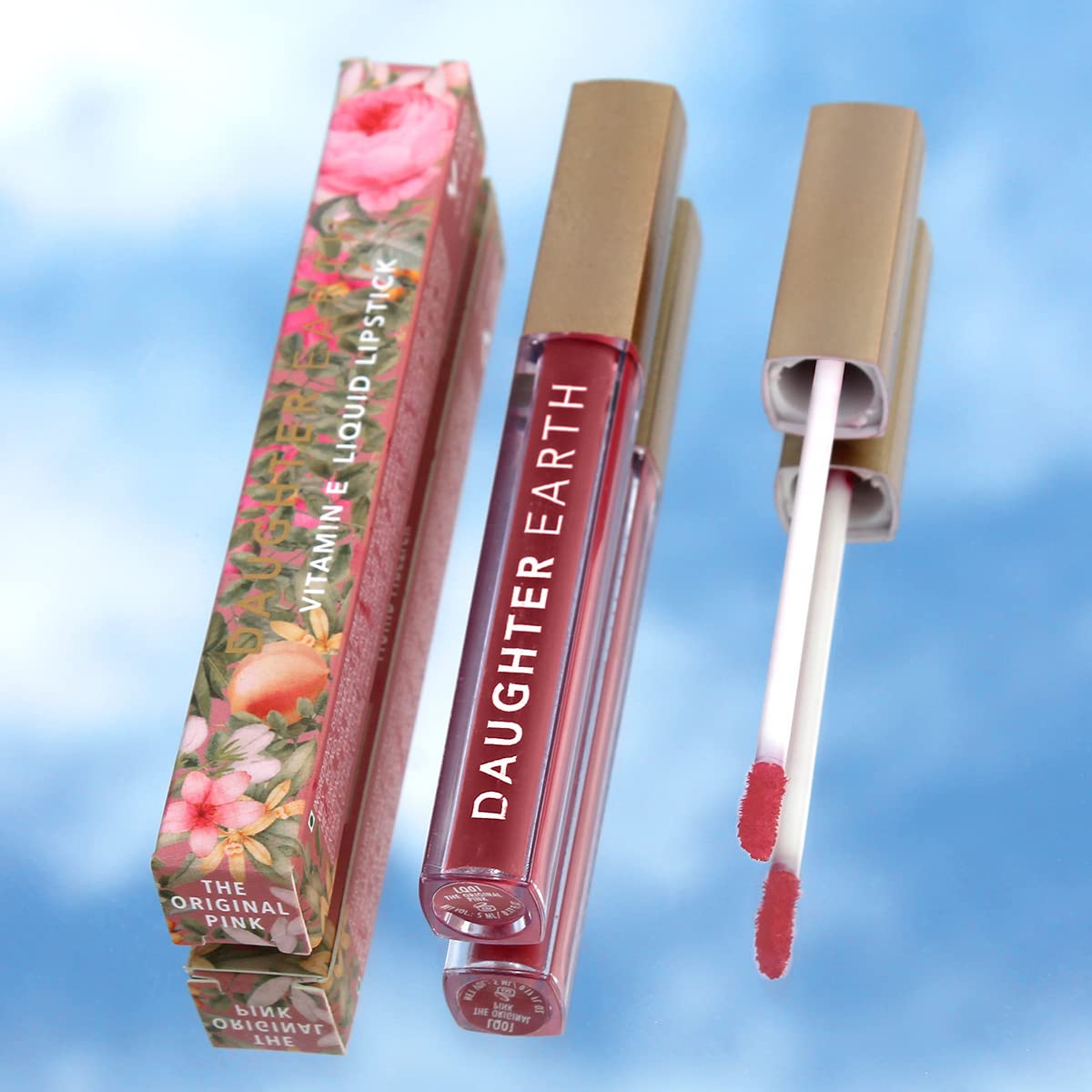 DAUGHTER EARTH Liquid Lipstick With Vitamin E & Hyaluronic Acid | Vegan Highly Pigmented Lip Color | Long Lasting Matte Smudge Proof Lip Stick For Moisturised Hydrating Lips - The Original Pink | 5ml