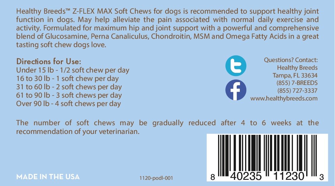 Healthy Breeds Poodle Z-Flex Max Hip and Joint Soft Chews 50 Count 50 Ct Poodle, White