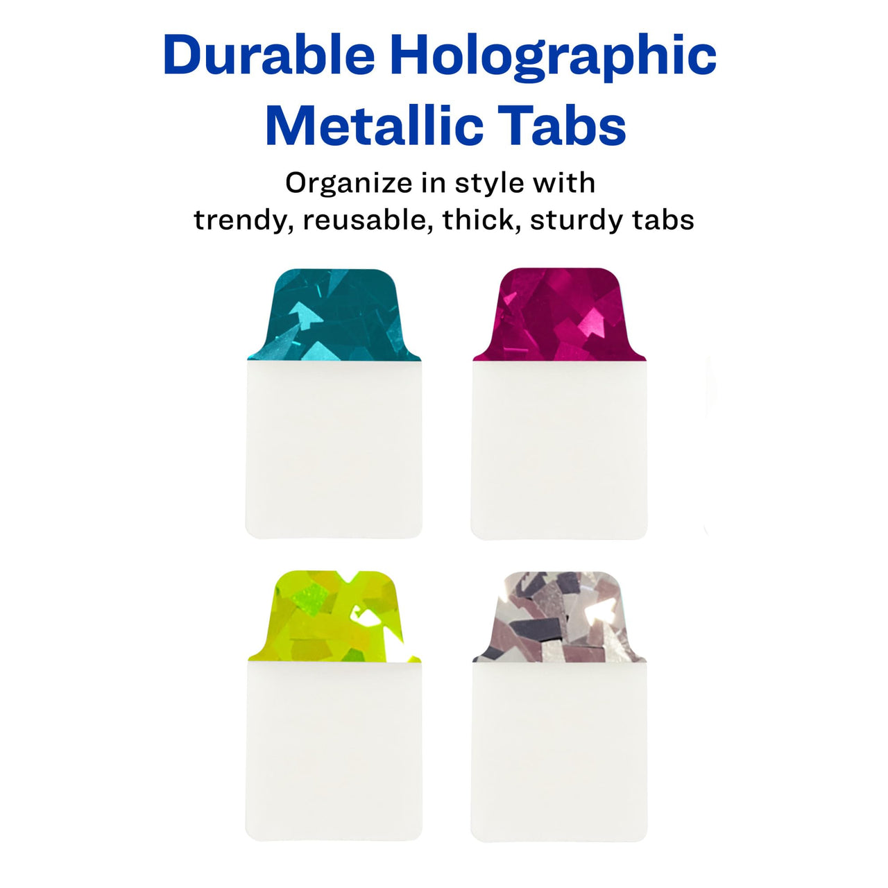 Avery Mini Ultra Tabs, 1" x 1.5", Holographic Jewel Tone Colors, 32 Repositionable Page Tabs (74146) 32 tabs