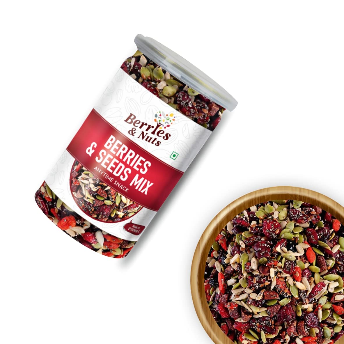 Berries And Nuts Trail Mix | Berries & Seeds Mix | 400 Grams | 2 Bottle of 200 Grams | Cranberries, Blueberries, Gojiberries, Strawberries, Pumpkin, Sunflower, Chia, Watermelon, Flax Seeds