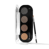 PAC Eyebrow Definer Palette (4 colors) | Comes with 2-in-1 Angled & Spoolie Brush | Fine Buildable Powder Formula | Long Wearing & Blendable Shades | 4G