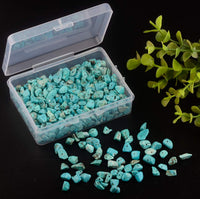 Chip Stone Beads Turquoise 5-8mm About 400 Pieces Irregular Gemstones Healing Crystal Loose Rocks Bead Hole Drilled DIY for Bracelet Jewelry Making Crafting (5-8mm, Turquoise)