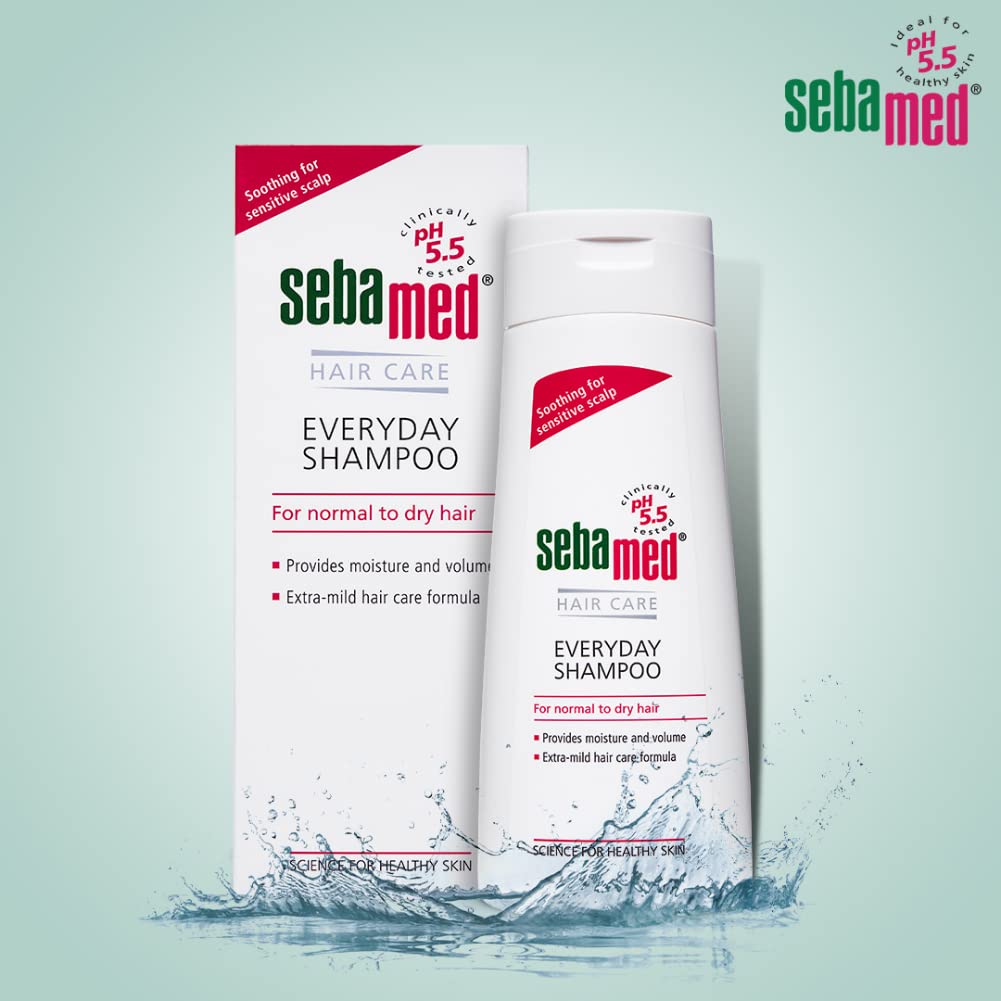 Sebamed Everyday Shampoo |pH 5.5|Soothing for sensitive scalp| Normal to Dry scalp | Dermatologically & clinically tested | 200ml (Pack of 2)