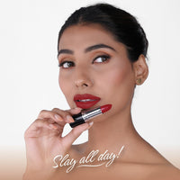 BELLAVITA Comfort Matte Bullet Lipstick| Intense Colour| Creamy Matte Finish| Intense Moisturisation| Smooth Glide| Lipsticks for Women |4 Hr Stay, Scarlet Red, 4.2 gm