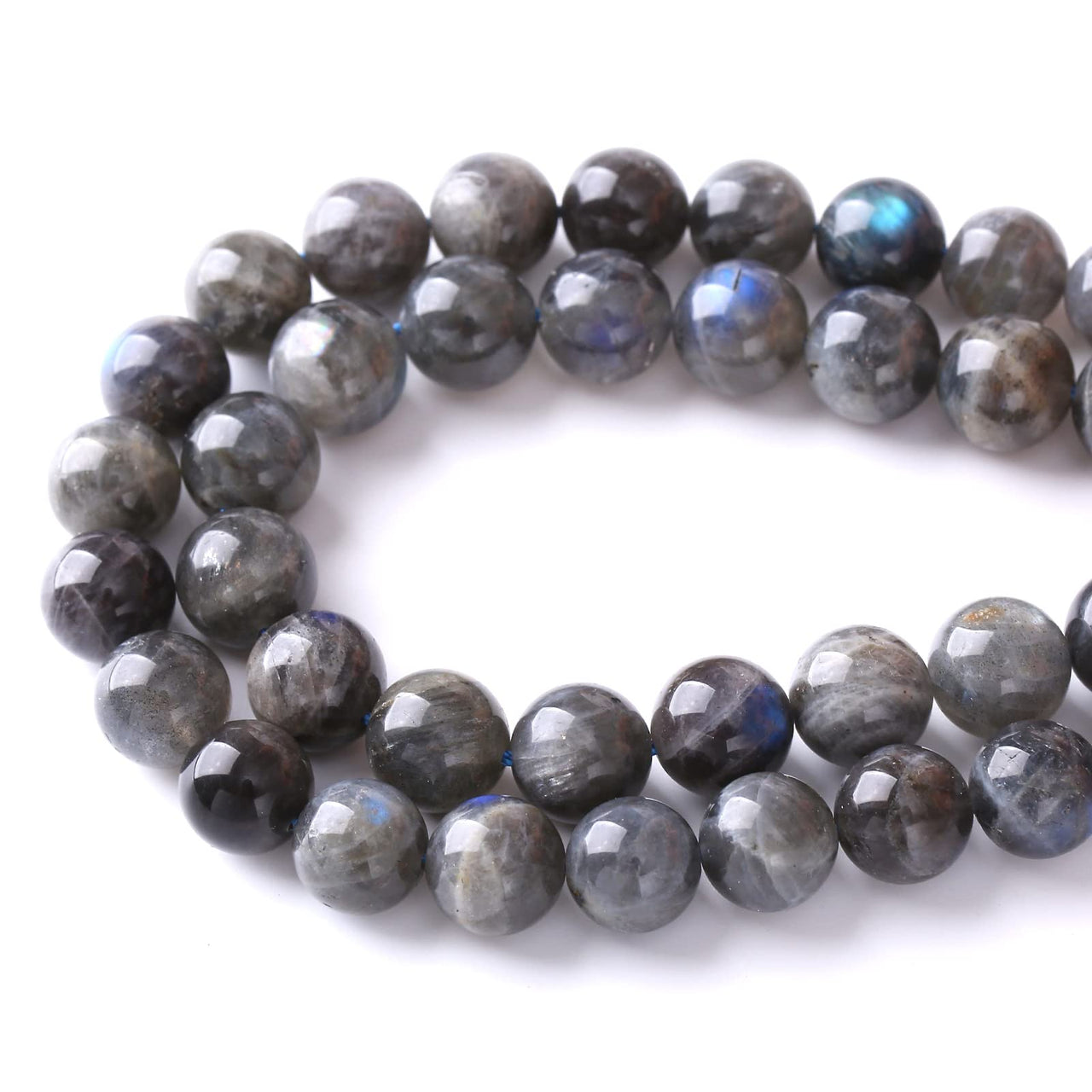 8mm 45pcs AAA Natural Labradorite Gemstone Beads for Jewelry Making Crystal Energy Stone Healing Power DIY Bracelet Necklace 15" Gray Labradorite 8mm