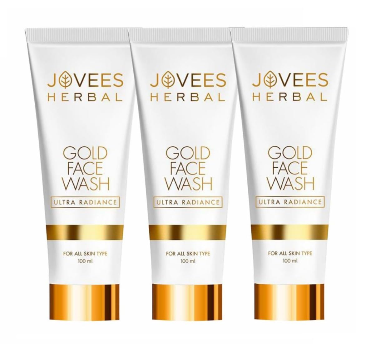 Jovees Herbal Ultra Radiance Gold Face Wash Gives Clear, Nourished & Hydrated Skin, Reduce Dark Spot And Improves Skin Texture | For All Skin Types 100ml (pack of 3)