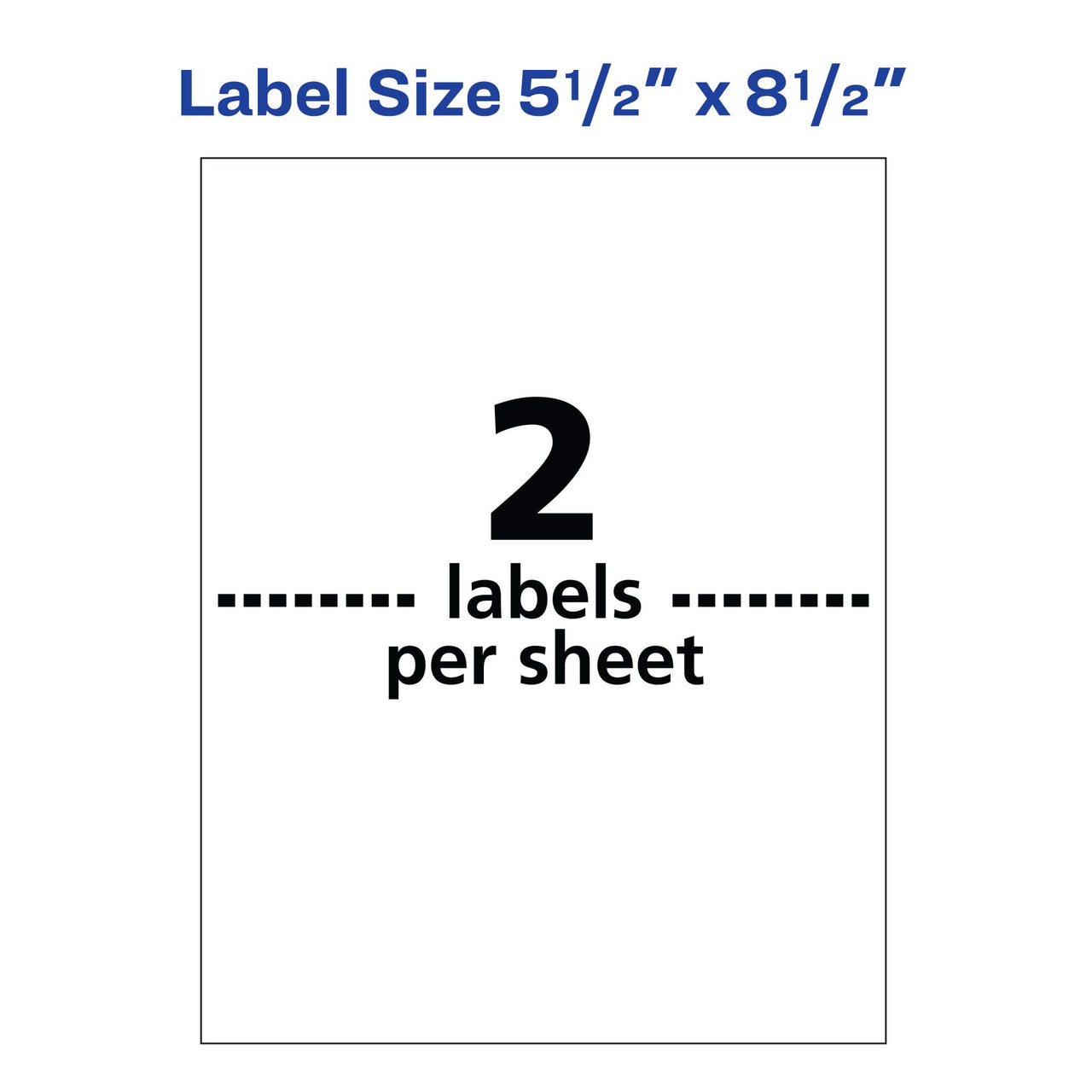 Avery Waterproof Printable Shipping Labels with Sure Feed, 5.5" x 8.5", White, 100 Blank Mailing Labels (5526) 100 labels