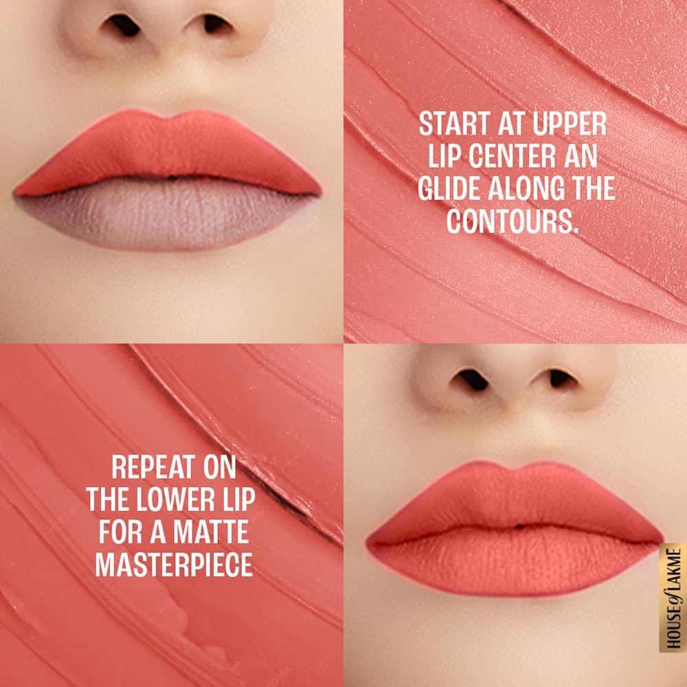 Lakmé 9To5 Primer + Matte Lip Color Mr6 Coral Date, 3.6 G