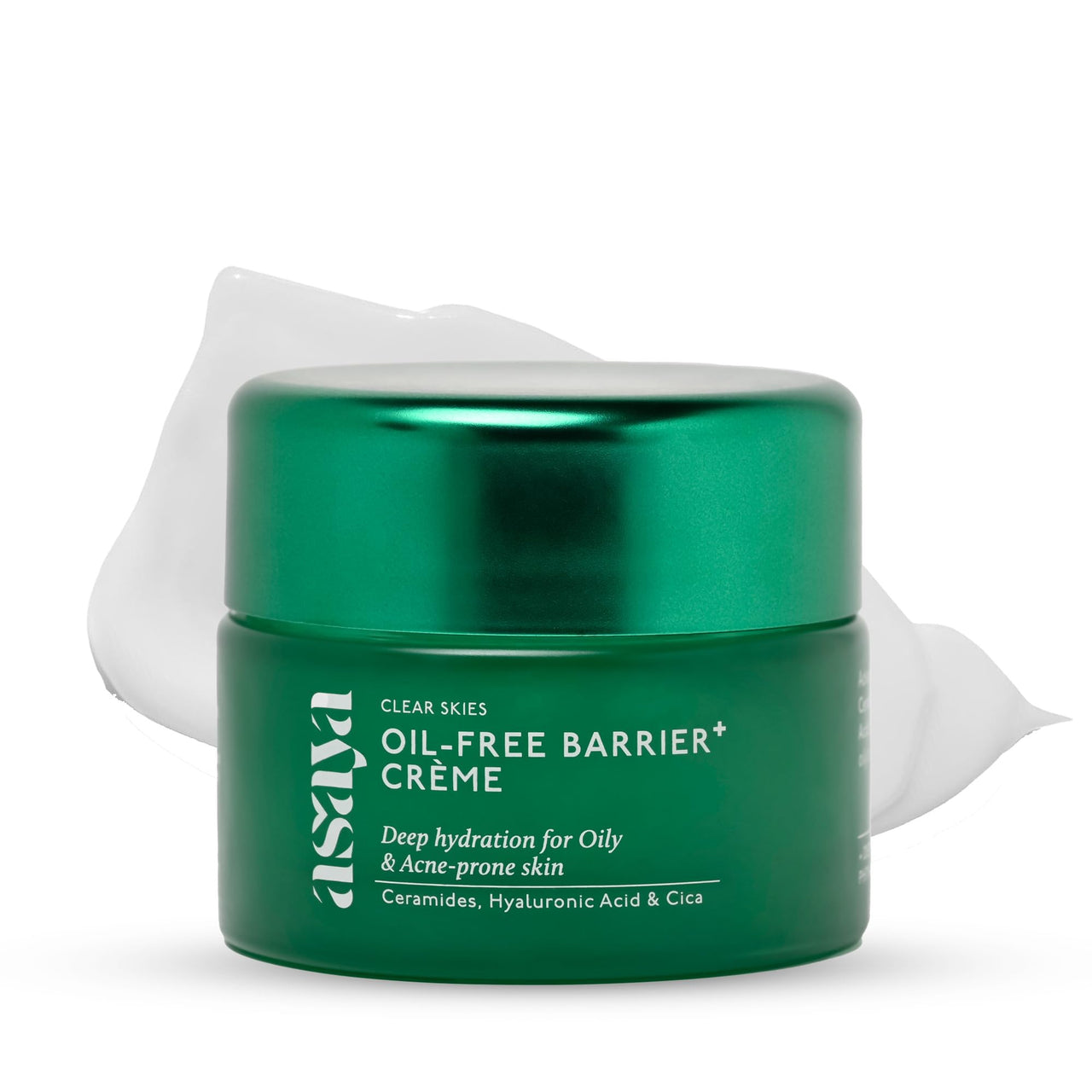 Asaya Barrier+ Oil-Free Moisturizer | Niacinamide, Hyaluronic Acid & Ceramides | With Dendriclear™ for Acne-Prone Skin | Fights Active Acne & Prevents Breakouts | Strengthens Skin Barrier | Lightweight, Non-Greasy & Hydrating | Cica for Soothing & Oil Con