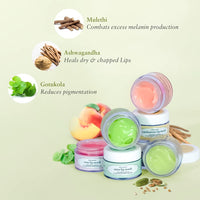 Just Herbs Ayurvedic Cardamom Lip Mask, Balm For Dark, Dry & Pigmented Lips - Vegan Lip Mask For Men & Women 15Gm, Green