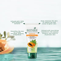 Biotique Papaya Deep Cleanse Face Wash | Gentle Exfoliation | Visibly Glowing Skin | 100% Botanical Extracts| Suitable for All Skin Types | 2x100ml (Pack of 3)