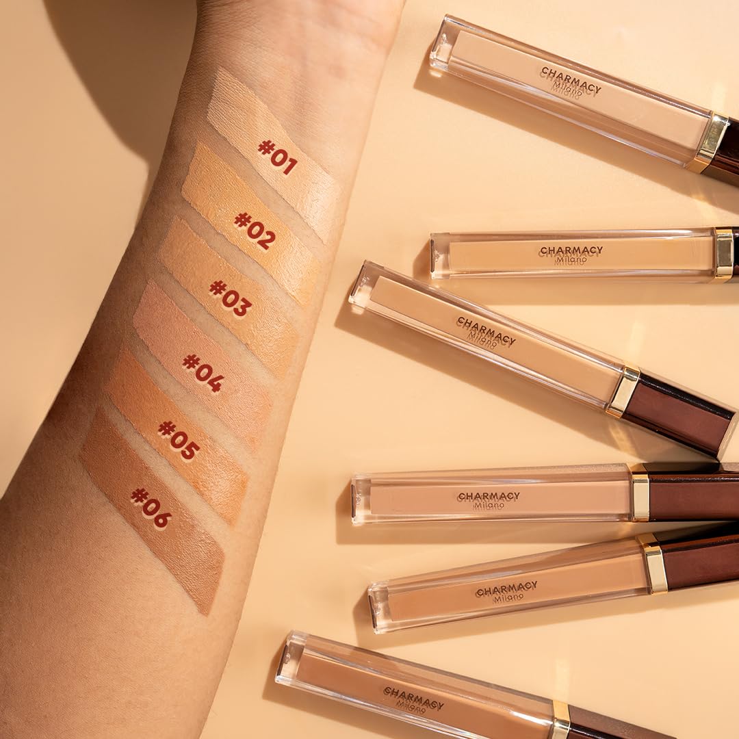 Charmacy Milano Concealer - 2 Correct & Cover Spots | Full Coverage & Lightweight Concealer| Jojoba Oil Nourished Concealer, 7 ML