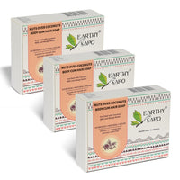 Earthy Sapo Handmade Nuts Over Coconuts Body and Hair Soap | Coconut Milk & Mango Butter Blend for Nourishing Skin and Hair Care | Multipurpose Use | 100g (Pack of 3)
