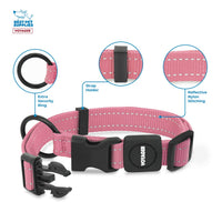 Voyager Reflective Dog Leash Collar Set with Neoprene Handle Supports Small, Medium, and Large Breed Puppies, Cute and Heavy Duty for Walking, Running, and Training - Pink, L Leash Collar Set (Pink) Leash Collar Set (1