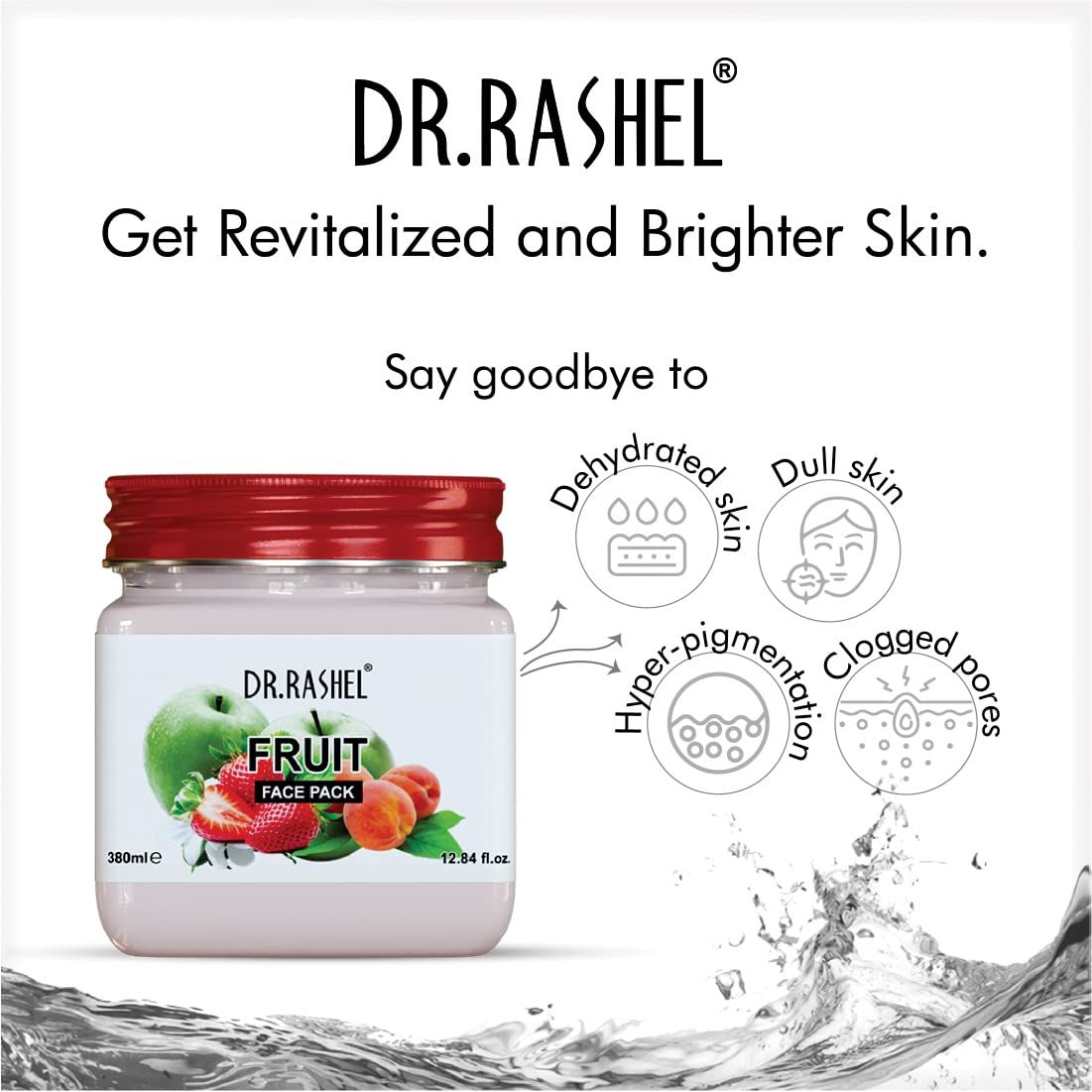 DR.RASHEL Fruit Face Pack for Glowing Skin, Oil Control, Acne, Pimples, Detan, Blemishes, Pigmentation & Brightening, Face Cleansing for Face & Body (380 Ml)
