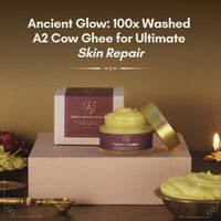 ADHYAY | Shata Dhauta Ghrita Skin Renewal Cream | Deep Nourishing Hydrating & Age-Defying Ayurvedic Formula | Wrinkle Repair & Skincare | Infused with Cow Ghee & Marigold Extracts | 100gm