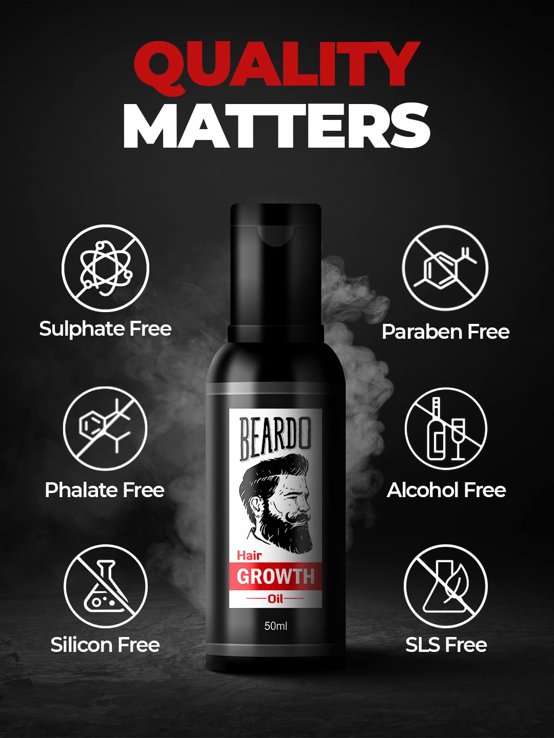 Beard Hair Growth Oil, 50ml & Mustache Growth Roll, 8 ml |Beard Oil for Uneven, Patchy & Fast Beard Growth |Oil for Stronger & Fuller |Boosts Mustache Hair Growth | Goodness of Almond & Coconut Oil