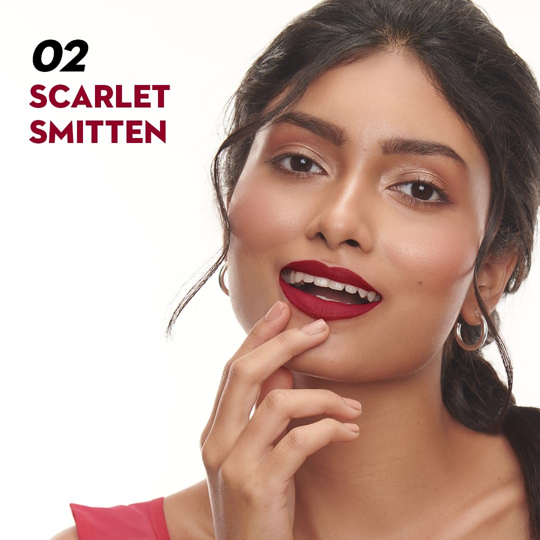 SUGAR Cosmetics LA LA Love Matte Liquid Lipstick | Lasts 18Hrs | Transferproof & Waterproof - 02 Scarlet Smitten