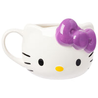 Silver Buffalo Sanrio Hello Kitty Classic Purple Bow Ceramic 3D Sculpted Mug, 20 Ounces