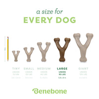 Benebone Wishbone Durable Dog Chew Toy for Aggressive Chewers, Real Peanut, Made in USA, Large