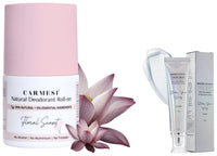 Carmesi Natural UnderArms Roll On Deodorant for Women 50ml and FACES CANADA Strobe Cream - Silver 30ml