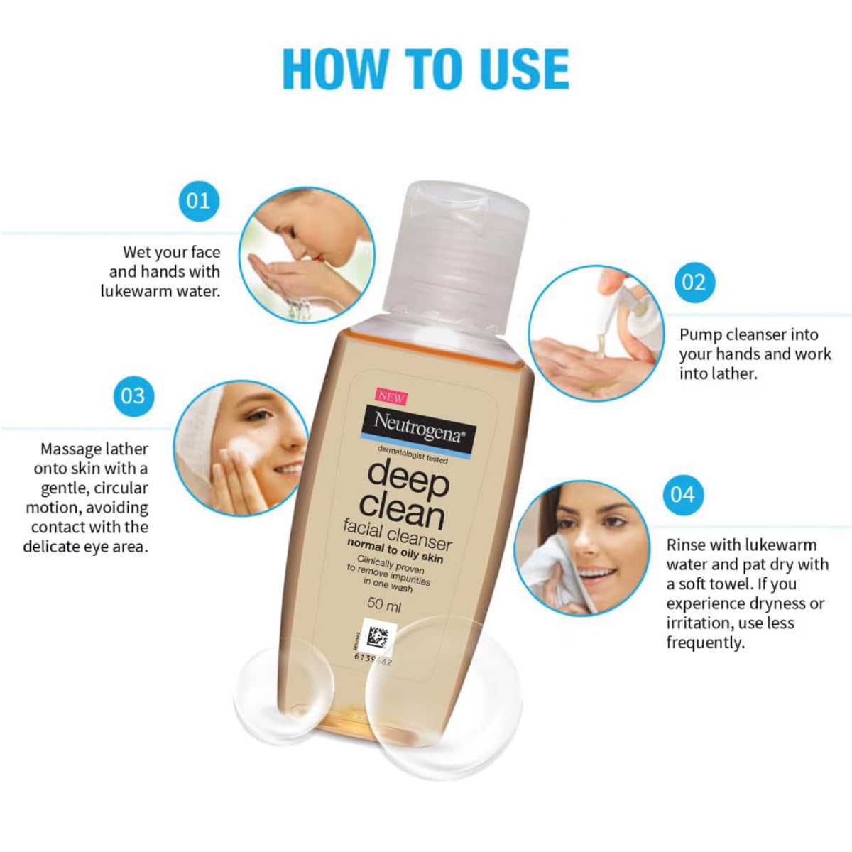 Neutrogena Deep Clean Facial Cleanser, 50ml