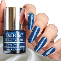 DeBelle Gel Glossy Finish Nail Polish Bleu Allure(Navy Blue), 8 Ml - Enriched With Natural Seaweed Extract, Cruelty Free, Toxic Free