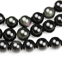 Natural Gemstone Beads for Beads & Bead assortments Energy Healing Crystals Jewelry Chakra Crystal Jewerly Beading Supplies Rainbow Obsidian 10mm 15.5inch About 36-40 Beads