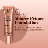 |Lakyou Beauty Mousse Primer Foundation | 3in1 Perect Base | Lightweight | Long Wear | Shade-01(White Ivory) | 30ml