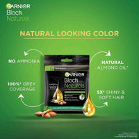 Garnier, Hair Colouring Crème, 100% Grey Coverage, Softening and Increased Shine, Black Naturals, 1.0 Deep Black, 20g + 20ml