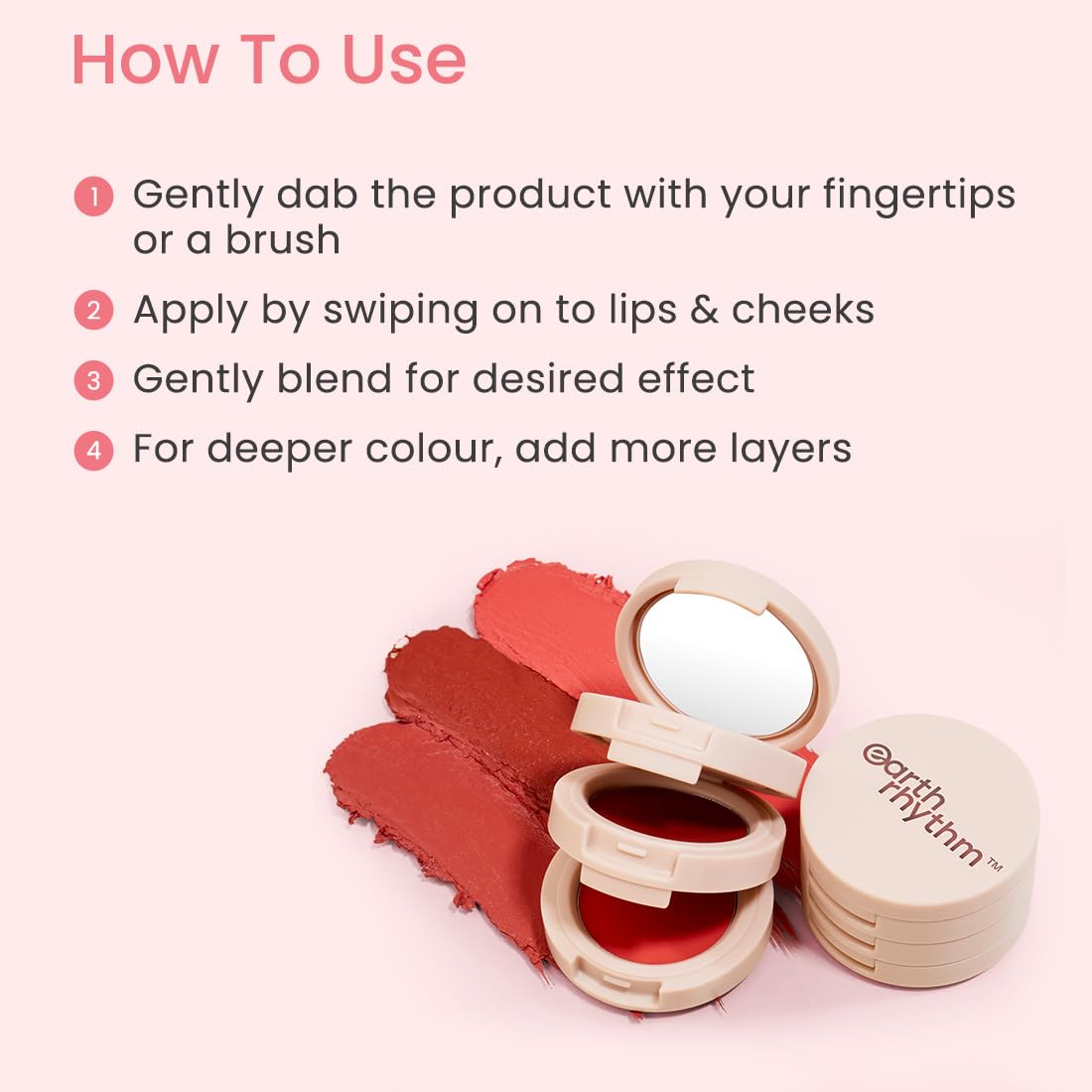 Earth Rhythm Silk Set Go 3-in-1 Lip & Cheek Tint, Long Lasting Flawless Finish, Super Hydrating, Travel Friendly (Satin Nude)