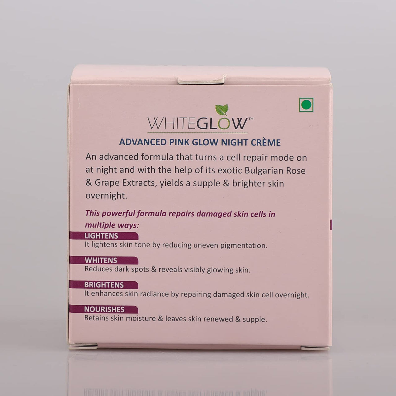 Lotus Herbals Whiteglow Advanced Pink Glow Night Cream | Intense Hydration | Preservative Free | For All Skin Types | 50g