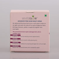 Lotus Herbals Whiteglow Advanced Pink Glow Night Cream | Intense Hydration | Preservative Free | For All Skin Types | 50g