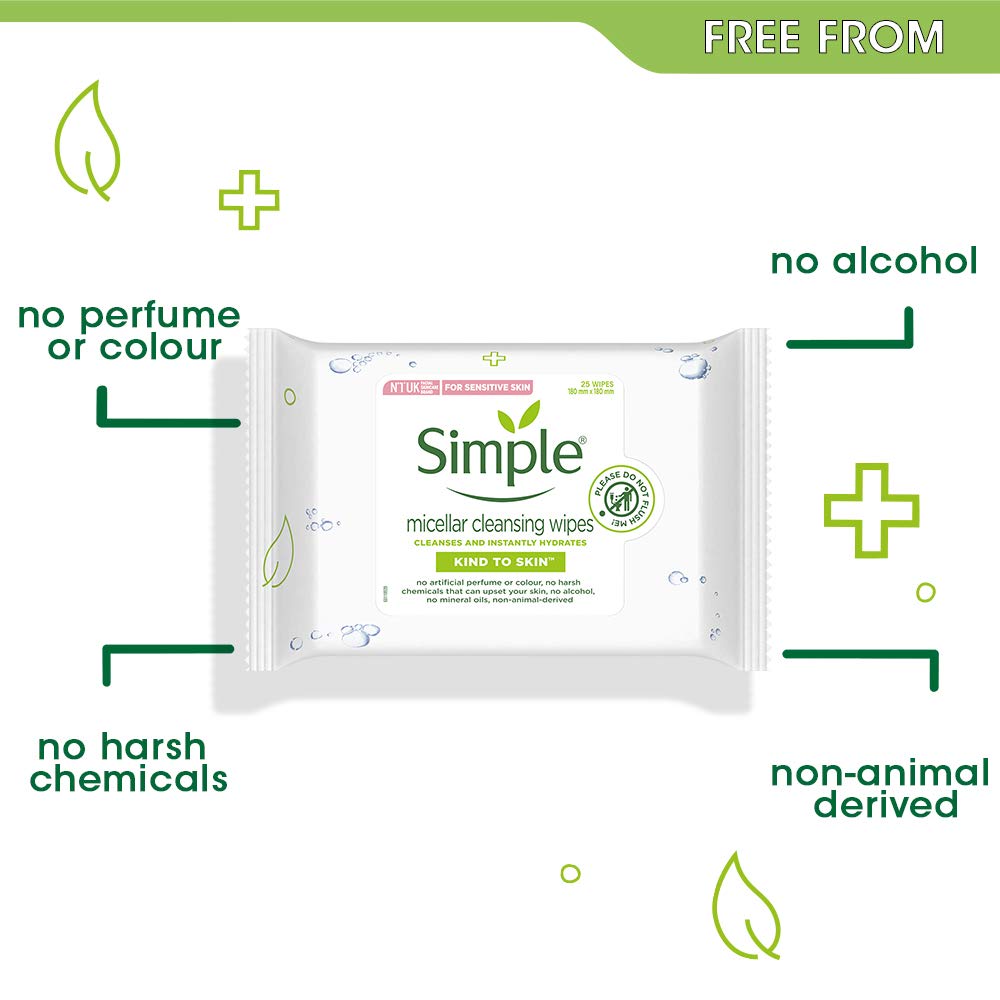 Simple Kind To Skin Micellar Cleansing Water 200 ml + Micellar Cleansing Wipes 25 pc